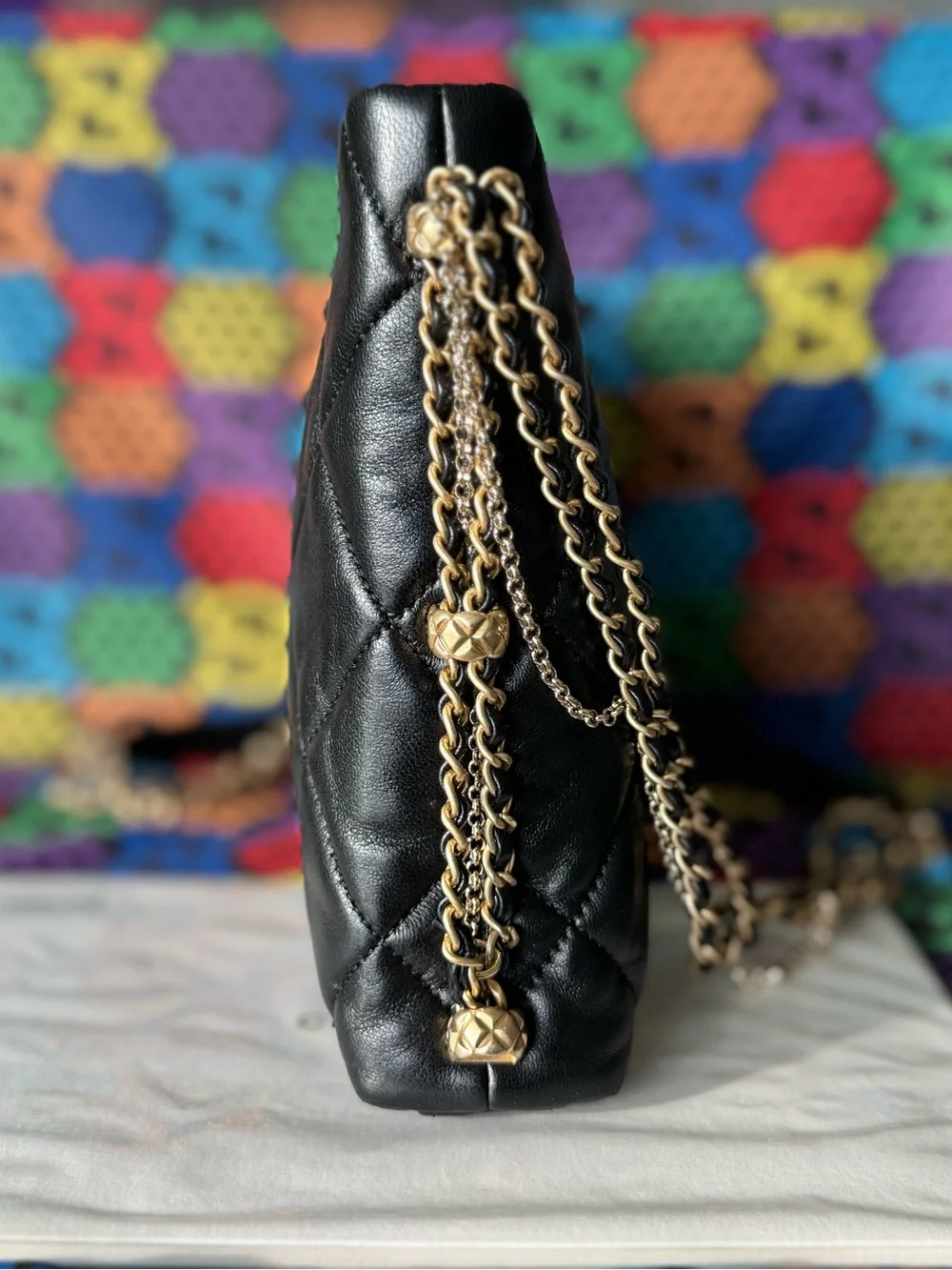 CHANEL Black Quilted Crossbody with Gold Hardware
